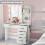 Costway Makeup Vanity Desk Dressing Table with Mirror and Lights-White 5