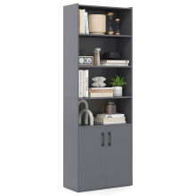 178cm Bookcase 6-tier Modern Style Storage Cabinet w/Shelves-Grey