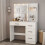 Costway Makeup Vanity Desk Dressing Table with Mirror and Lights-White 6