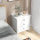 Costway Compact Storage Chest Bedroom Nightstand w/ 3 Drawer-White 9
