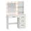Costway Makeup Vanity Desk Dressing Table with Mirror and Lights-White 9