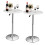 Costway 2Pcs Modern Bar Table Multifunctional Round Pub Table-White 1