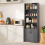 Costway 178cm Bookcase 6-tier Modern Style Storage Cabinet w/Shelves-Grey 8
