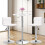 Costway 2Pcs Modern Bar Table Multifunctional Round Pub Table-White 6