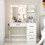 Costway Makeup Vanity Desk Dressing Table with Mirror and Lights-White 11