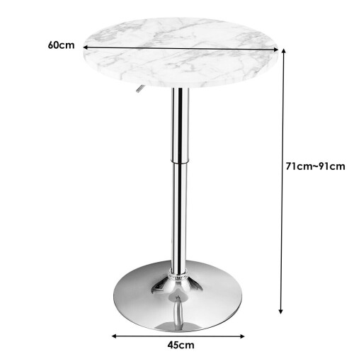 Costway 2Pcs Modern Bar Table Multifunctional Round Pub Table-White 2
