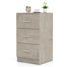 3-Drawer Chest Storage Cabinet Dresser Night Stand Organizer-Grey
