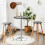 Costway 2Pcs Modern Bar Table Multifunctional Round Pub Table-Black 5