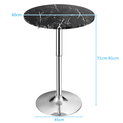 Costway 2Pcs Modern Bar Table Multifunctional Round Pub Table-Black 2