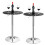 Costway 2Pcs Modern Bar Table Multifunctional Round Pub Table-Black 1