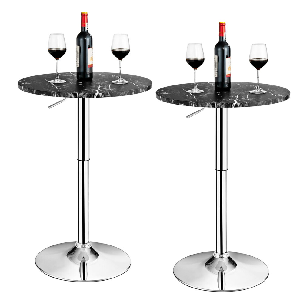 2Pcs Modern Bar Table Multifunctional Round Pub Table-Black-image-OPC-PHCK52N-NEW