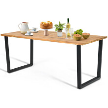 Patio Rectangle Dining Table 175 x 80cm Acacia Wood Table-Natural