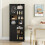 Costway Tall Bathroom Cabinet Large Floor Storage Cabinet-Black 5