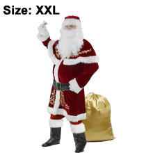 Weihnachtsmannkostüm-Set für Herren, Weihnachtsmannkostüm aus Samt für Erwachsene