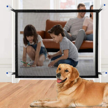 Pet Safety Guard Mesh-Hundetor, Pet Gate Magic Gate für Hunde, tragbare, zusammenklappbare Kindersicherheitstore installieren