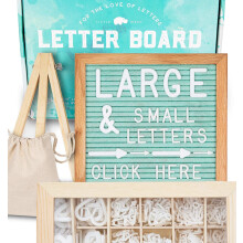 Filz-Buchstabentafel 10x10 + 2 Sätze vorgeschnittene Buchstaben + Ständer + verbessertes Sortiertablett aus Holz! Buchstabentafel