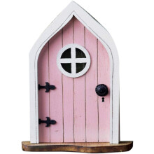 Wichteltür, Feentür, Mäusetür, Elfentür aus Holz zum Öffnen mit lustigem Wichtel, Basteltür 3D Deko