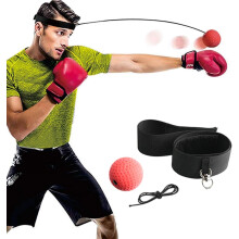 Box-Reflexball-Set, Reflexball an der Schnur mit Stirnband, Reflex-Schlagkampfausrüstung, Box-Reaktionsball