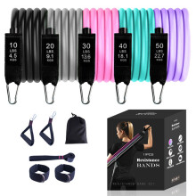 Übungs-Widerstandsbänder-Set für Frauen, 11-teiliges Fitness-Trainingsband-Set für das Heim-Fitnessstudio mit Fitness-Röhren und Spannseil
