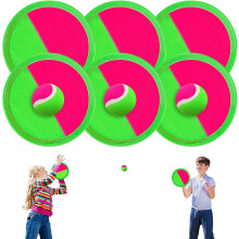 Kinder-Outdoor-Spielzeug, Wurf- und Fangball-Set, Spiele für den Außenbereich mit 6 Schlägern, 3 Bällen, Schlägerspiel-Set, Wurfball
