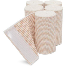 Elastische Baumwollbinde, 10,2 cm x 0,9–2 cm Dehnlänge, Klettverschluss, latexfreies Kompressionsbandage-Sporttape
