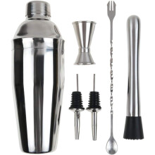 Cocktail-Shaker-Set, 6er-Set professionelle Cocktailgläser aus Edelstahl