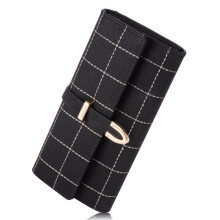 Elegante Damen Geldbörsen Kunstleder Portemonnaie Geldbeutel Portemonnaie Damen Geldbörse Handtasche (Schwarz)