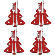 4-teilige Weihnachtsbaum-Geschirrtasche und einzigartiger und filigraner Geschirrständer