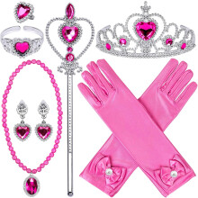 9-teiliges Rosenprinzessinnen-Schmuckspielzeug, Mädchenspielzeug, Prinzessinnen-Accessoires, Partygeschenke, Kinderpartyzubehör