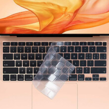 Ultradünne Tastaturabdeckung, kompatibel mit MacBook Air 13 Zoll A2179 mit Touch ID, transparent, US Edition