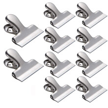 10er-Pack 1,5 Zoll große Beutelclips aus Edelstahl, kleine Bulldog-Clips, fest und langlebig