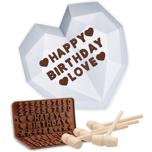 Herzförmiges Silikonform-Set + Tropfhämmer - Backen von Mousse-Kuchen 1