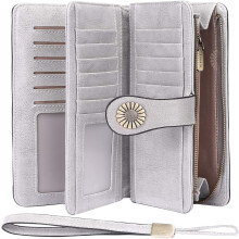 Geldbörse Damen groß, Portemonnaie Damengeldbörse, elegante stylische Geldbörse aus weichem Leder