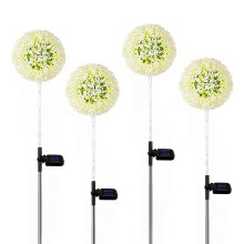 Solar-Pusteblumen-Blumenkugel-Licht - 16 LEDs 4 Farben + milchweiße Kugel (4 Stück)
