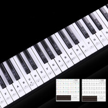 Transparenter Klaviertastatur-Aufkleber, 88 Tasten, elektronische Tastatur, Klavieraufkleber, Schwarz