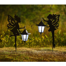Metall-Solarlicht für die Außendekoration, Metall-Solar-Gartenpfahl, 2er-Pack