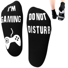 Socken mit Aufschrift "Do Not Disturb I'm Gaming", Gaming-Socken, lustiges Geschenk – Schwarz