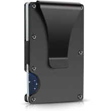 Schlichte Herren-Geldbörse, Geldscheinklammer aus Metall, RFID-blockierender Aluminium-Schlank-Kreditkartenhalter