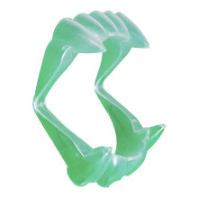Vampirzähne aus Kunststoff, Teufelszahn, Teufelsprothesen, Cosplay-Requisiten, Halloween-Vampirkostüm-Zubehör – leuchtende Farbe