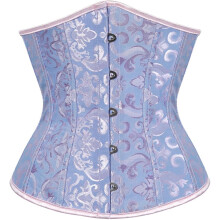Damen-Taillentrainer-Korsett mit Schnürung und Unterbruststäbchen - Blau - XL