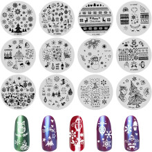 Nagelstempelvorlage Winter Stempelplatte Nailart Platten Stamping Wiederverwendbare Metallplatten