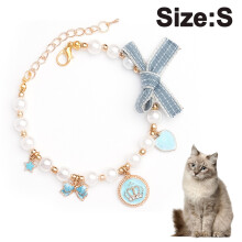 Hund Katze Perlen Halskette Kragen Bling Zubehör Band Liebe Anhänger Haustier Welpen Schmuck