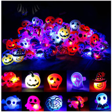 50 LED-Leuchtringe, LED-Leuchtblitzringe, Dekorationszubehör für Halloween-Partys