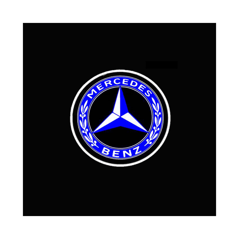 2 Pieces For Mercedes Benz Welcome Lamp Class E Class C Gls/Glc/Glb/Gla Door Projector Lamp (Ear Of Wheat Label Ban Blue 7334477180204