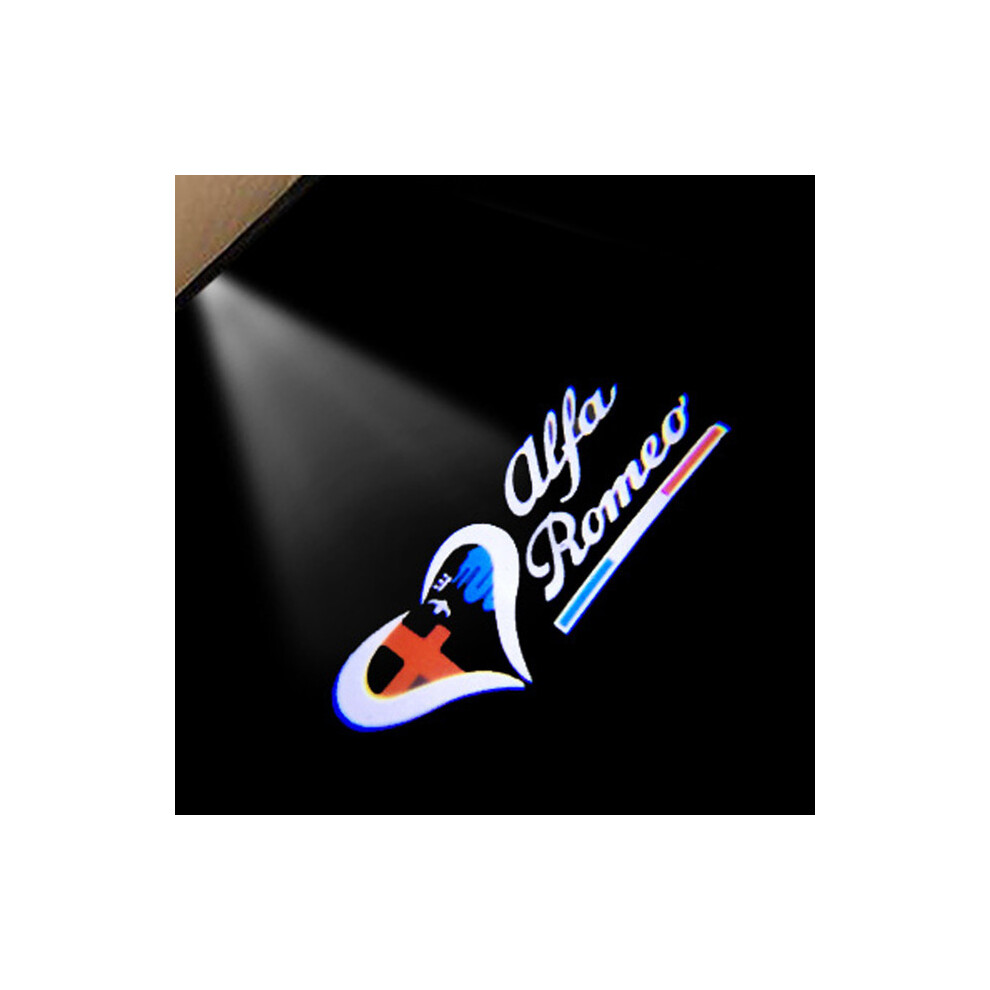 2 Pcs Alfa Romeo Welcome Lamp Stelvio Mito Giulietta Projection Lamp (Style 3) 7334477180389