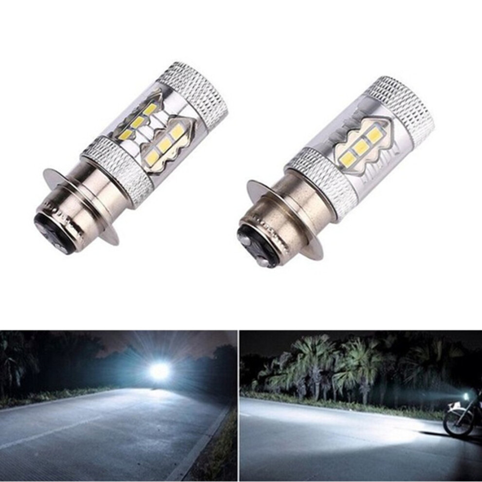 2 Piece Motorcycle Led Headlight H6 80W 16Led Fog Lamp Px15d Ba20d Motorcycle Headlamp 7334477180518