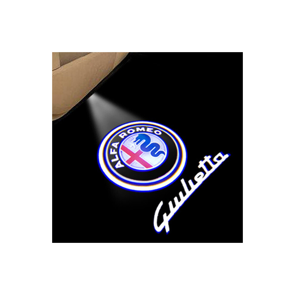 2 Pcs Alfa Romeo Welcome Lamp Stelvio Mito Giulietta Projection Lamp (Style 2) 7334477180372