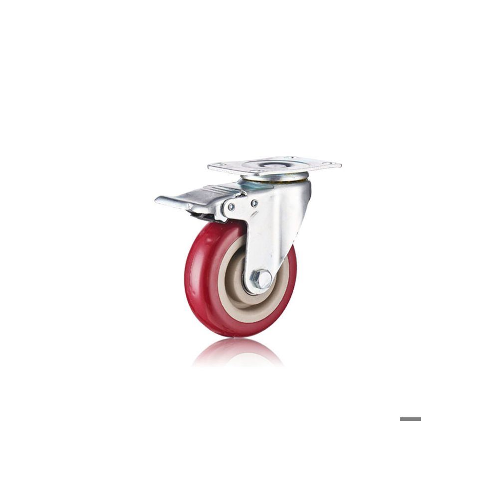 75Mm Swivel Transport Castors With Brakes And Screws - 360 Rotation - For Pallet Furniture - Maximum Load Vhv 9454187303804