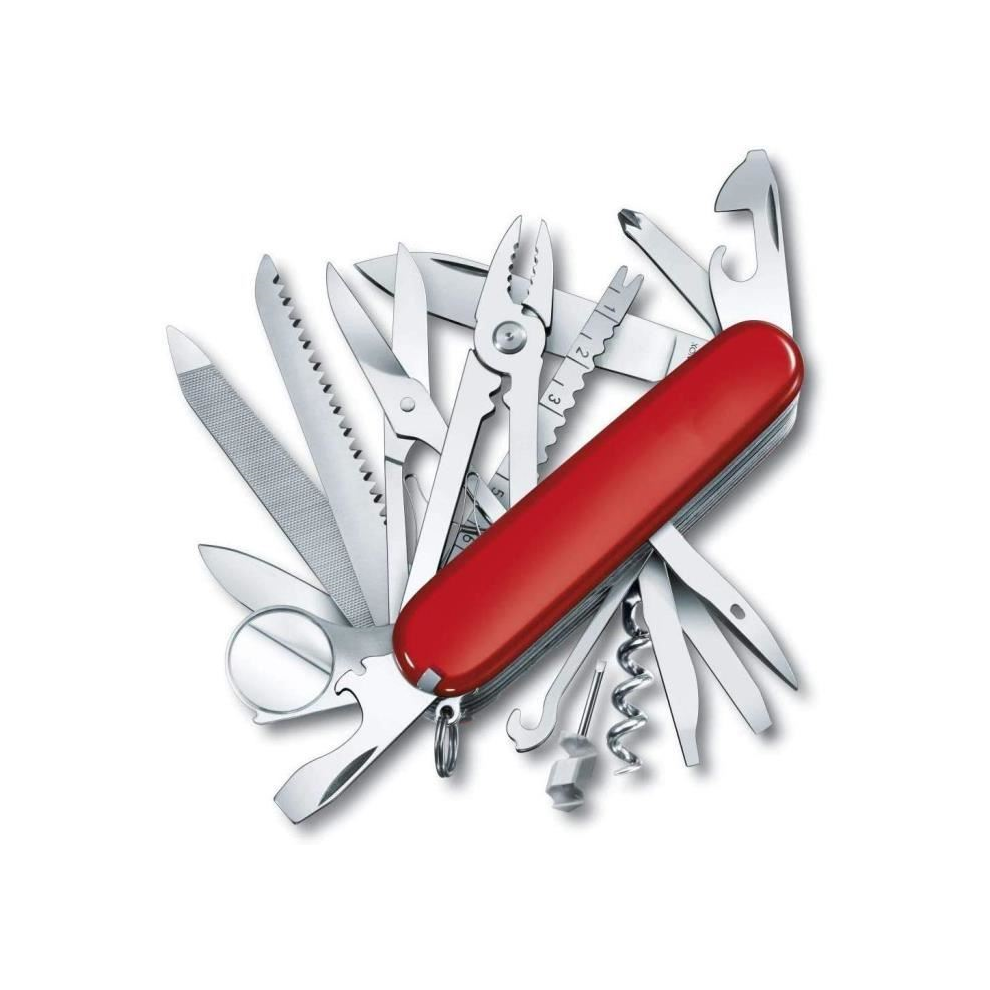 Swiss Army Knife, 33 in 1 Multi-Function Knife, Lightweight, Multitool, 33 Functions, Blade, Scissors, Red Corkscrew