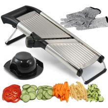 Fatiador de legumes mandolim ajustável, ideal para fatiar alimentos, frutas e legumes, fatiador mandolim, fatiador julienne, cabos à prova de cortes